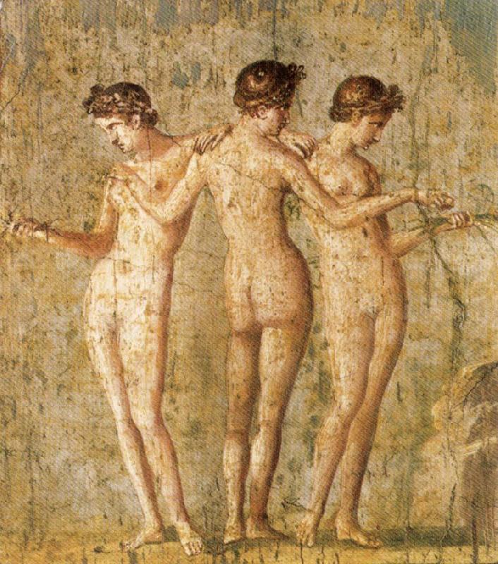 unknow artist Three Graces,from Pompeii Spain oil painting art